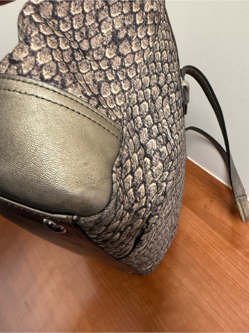 Coach CARRYALL Taylor Snake print tote handbag gunmetal Light Weight $398 - Picture 11 of 14